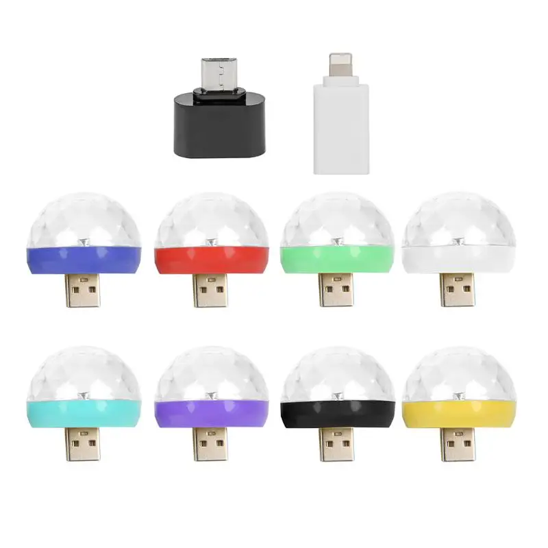 

Mini USB LED Disco Light Portable Crystal Magic Ball Stage DJ Lamp Party Club Colorful Effect Stage Lamp for Mobile Phone