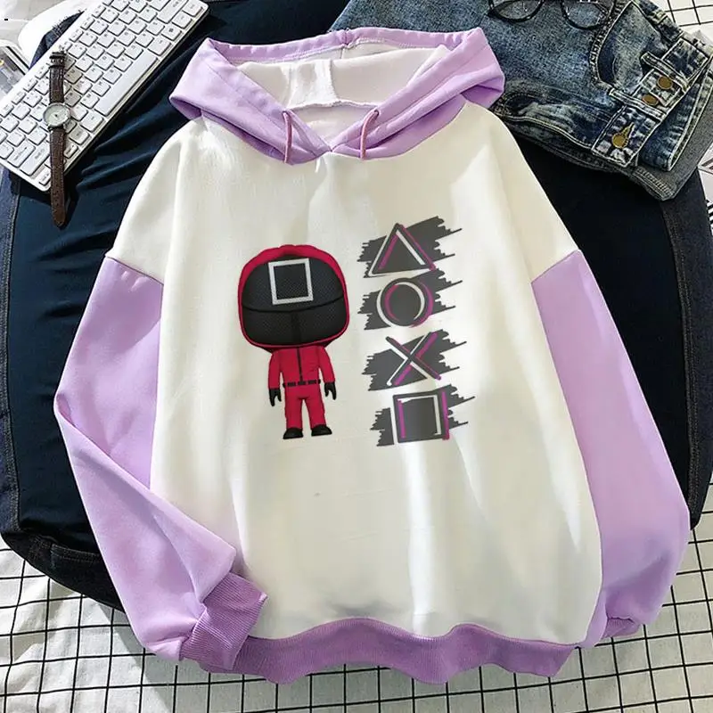 

Новинка, осенняя модная худи с рисунком игры кальмар 067, уличная одежда унисекс, пуловеры в стиле хип-хоп, кавайная мультяшная теплая толстов...