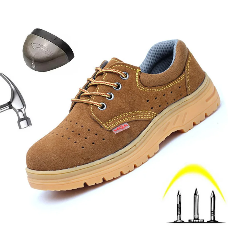 

Labor insurance shoes for men and women summer steel toe cap work shoes, anti-smashing, anti-piercing and indestructible