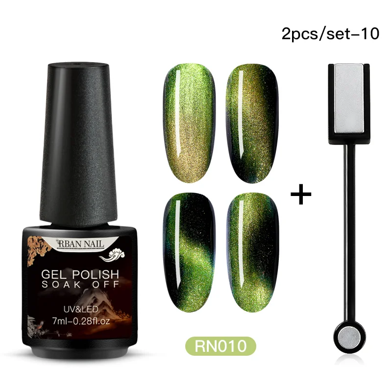 ZH06109 RBAN NAIL 5D/7D Хамелеон для использования с магнитом кошачий глаз Гель-лак для ногтей замачиваемый Гель-лак долговечный лазерный Сияющий УФ светодиодный лак для ногтей - Цвет: ZH06109