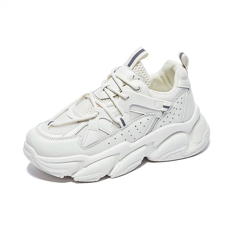

Women Chunky Sneakers Running Shoes Fashion New Female Black White Platform Thick Sole Casual Woman Vulcanize Shoes