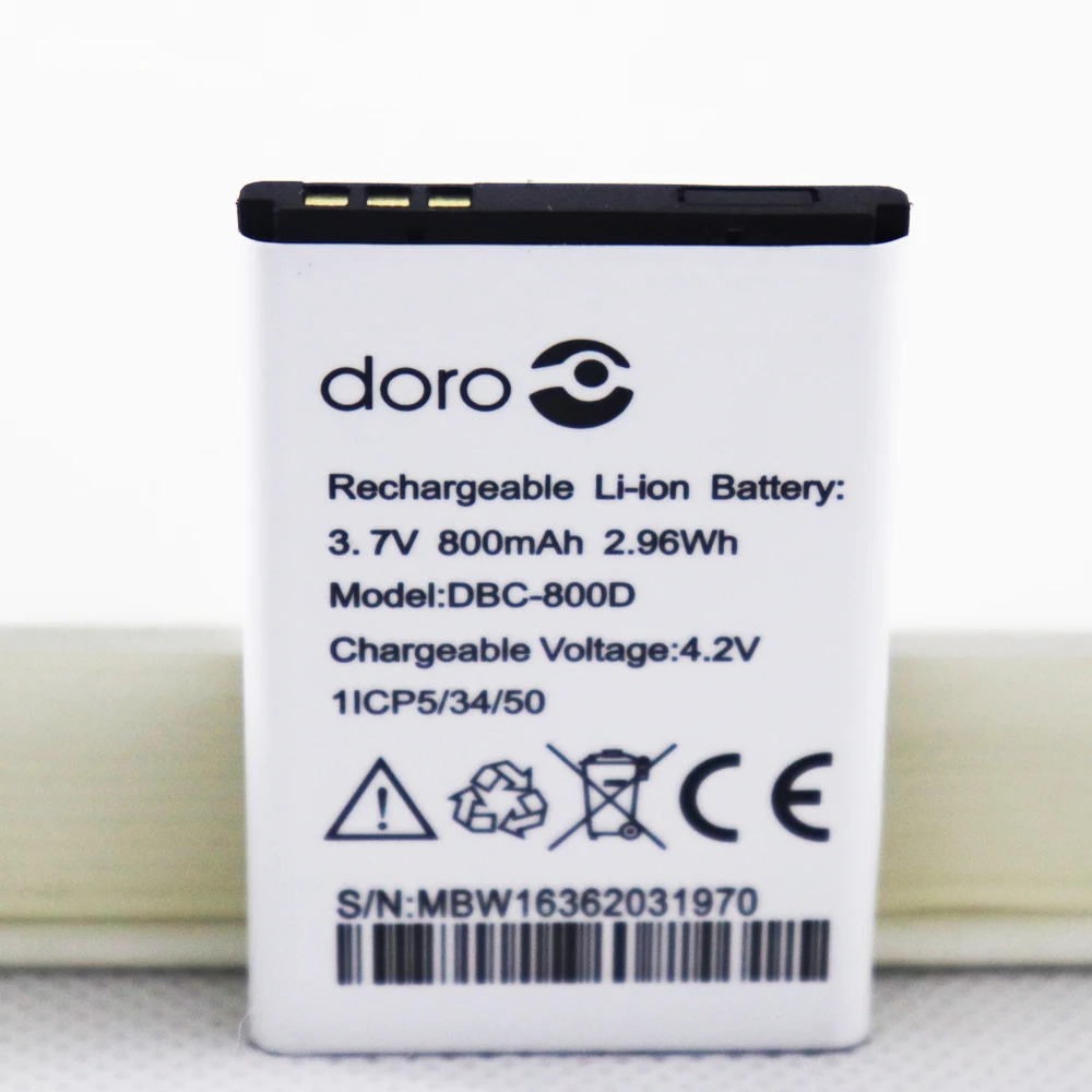800mah dbc 800d battery for doro 500 506 508 509 510 515 6520 6030 cell phone battery free global shipping