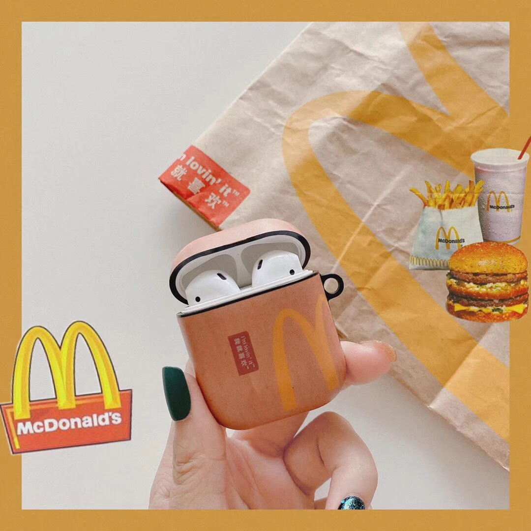 Чехол для airpods, забавный упаковочный мешок mcdonald's, Модный мягкий чехол для Apple, новинка Airpods 1/2, чехол, беспроводной Bluetooth, чехол для наушников