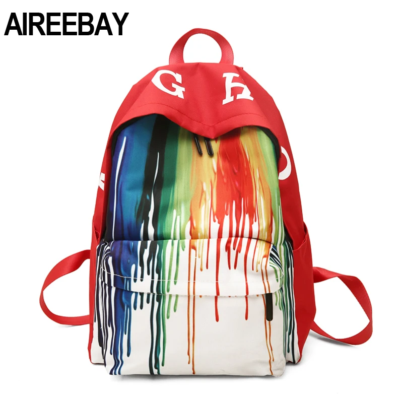 Рюкзак AIREEBAY в Корейском стиле для женщин дорожные сумки с принтом и несколькими