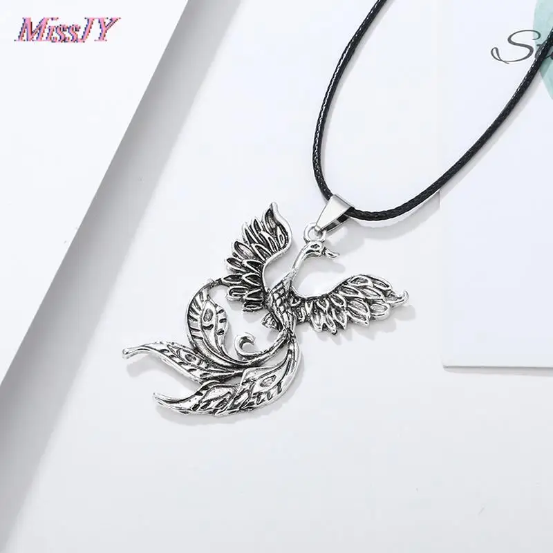 Новый Винтажный кулон ожерелье с Фениксом огненная птица ювелирные изделия