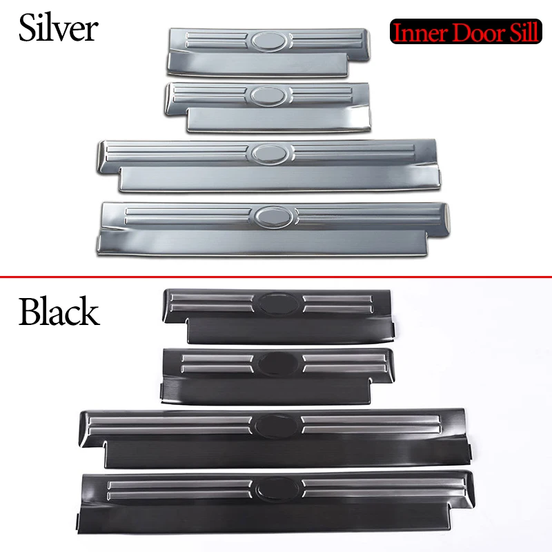 Stainless Steel Car Outside Door Sill Scuff Wear Protector Plates Cover Trim For Land rover Discovery 4 LR4 2010-16 with Logo | Автомобили