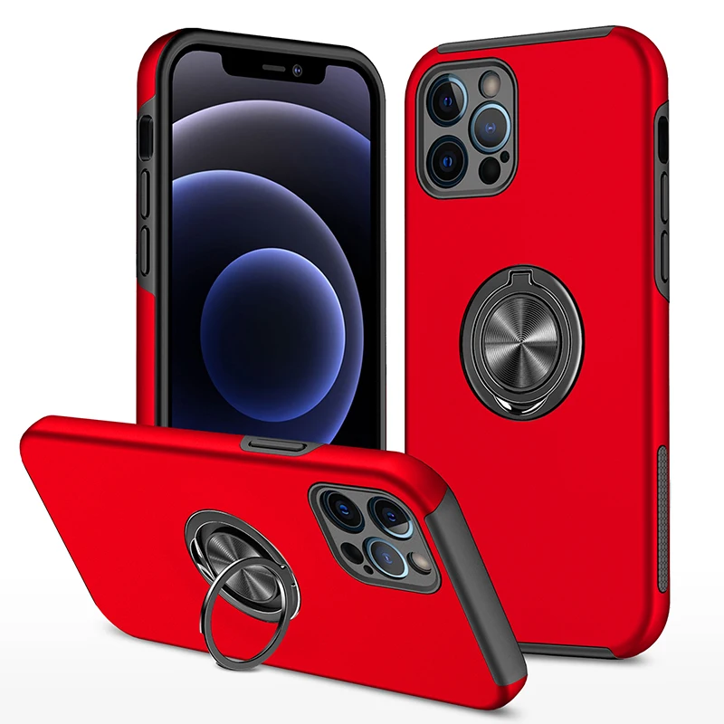 

red Phone Case Magnet for iPhone 12 8 7 6 6S Plus X 5S SE 2020 XR 11 12 Pro mini pro XS MAX TPU soft cover Half-wrapped Case