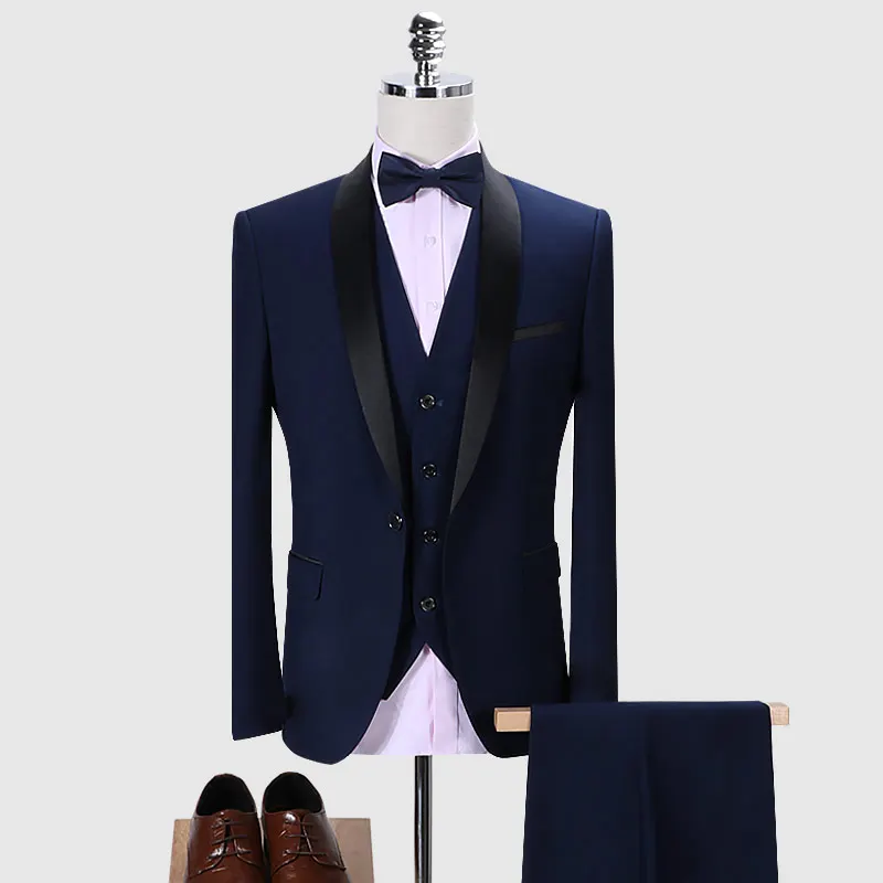 

Wedding Suits Luxury Suit for Men High-end Men's Tuxedo Slims Suit Mens Grooming Fashion New Design Collar Dress Suit Set