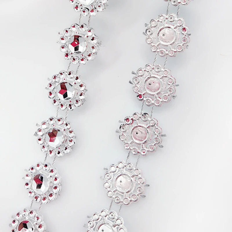 Feilang 2 ярда 15 мм в форме цветка стразы цепочка для одежды Свадебная вечеринка