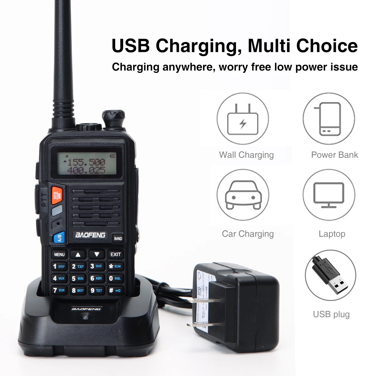 Портативная рация BaoFeng UV-S9 Plus 8 Вт/10 Вт приемопередатчик CB Radio дальность действия 50