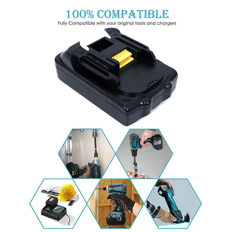 

SMALLDEN 18V 12000mAh Rechargeable Battery 12.0AH Lithium ion for 18v electrical tools BL1830 BL1850 BL1860 LXT 400 L70