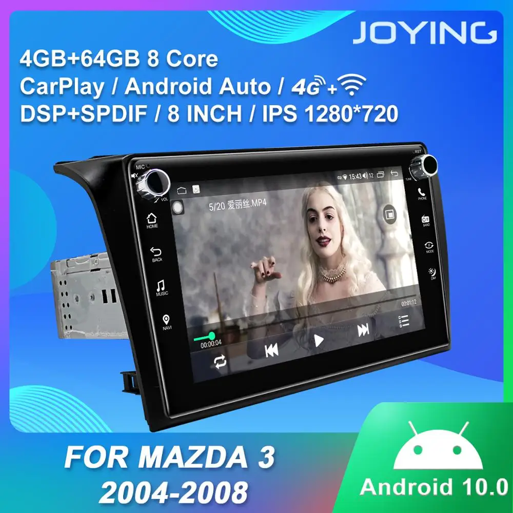 구매 안드로이드 10.0 자동차 라디오 플레이어 GPS 네비게이션 헤드 유닛 블루투스 RDS 와이파이 지원 Mazda3 2004-2008 Ips에 대한 4G/무선 Carplay