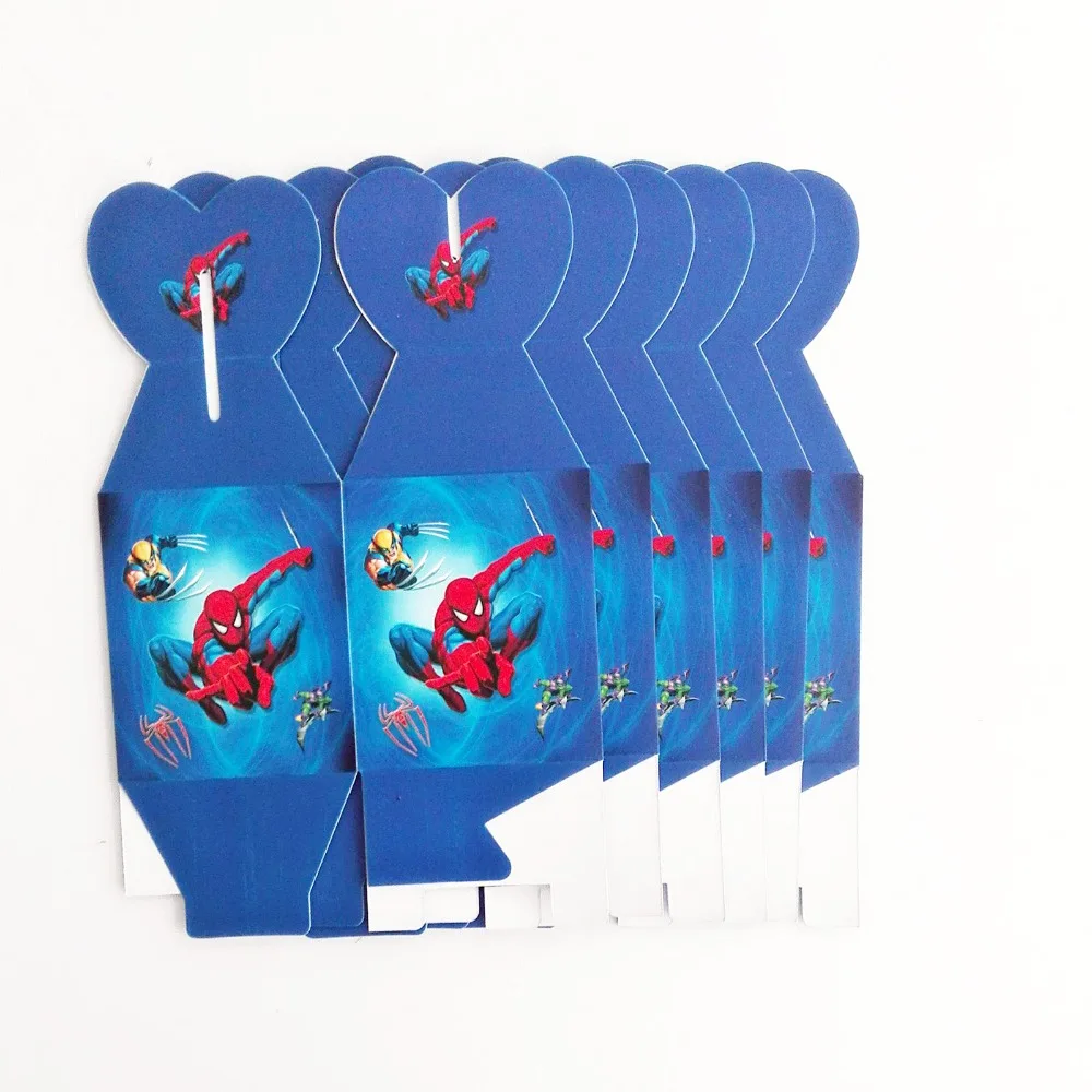6 шт. вечерние коробки для конфет с изображением Человека-паука героями