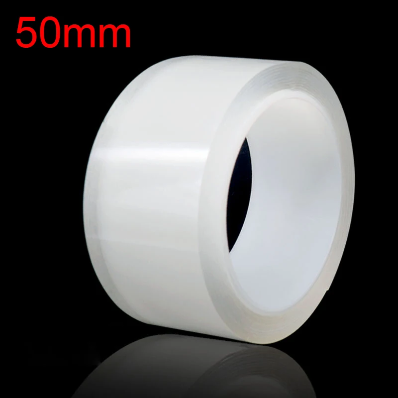 50mm Width Двусторонняя клейкая лента-1 мм Ширина силикагель прозрачный двойные боковые ленты 1/3/5 м двусторонний скотч Водонепроницаемый Универсальный видеорегистратор для дома - Название цвета: 50mm Width