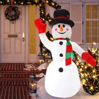 2 4m christmas snowman inflatable model led light red glove xmas stake props toys household accessories holiday party decor
