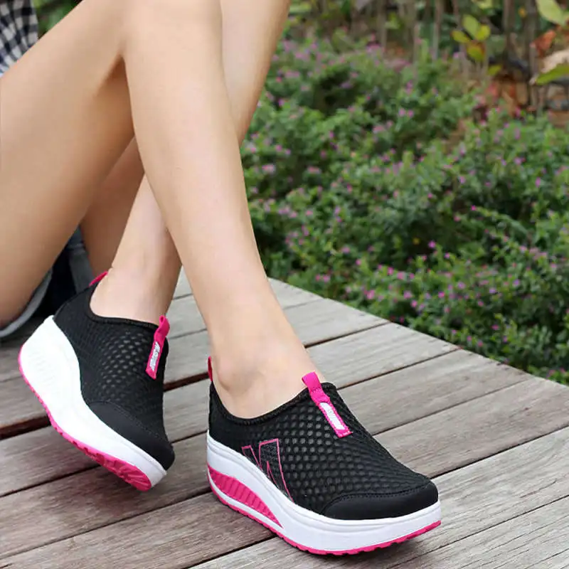 

Increased Breathable Sneakers Luxury Women's Sport Shoes On The Platform Dames Running Girl Sneakers Woman Sports Deals Tennis