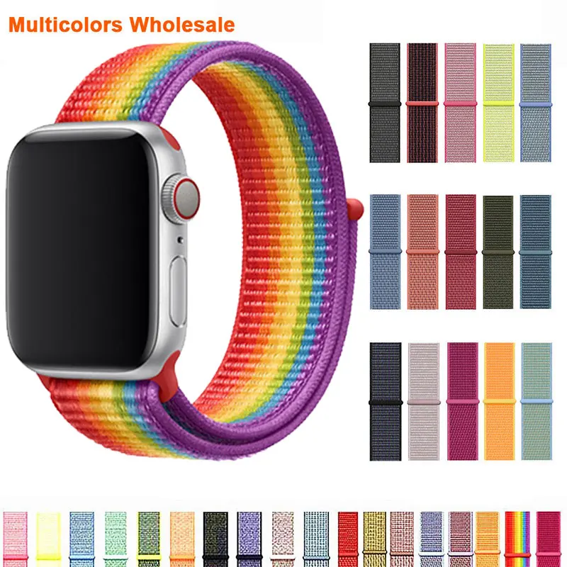 Дышащая повязка для apple Watch Series 4 3 2 полосы 44 мм 42 мм нейлон мягкая замена Спортивная петля для iwatch 4 3 2 1 40 мм 38 мм