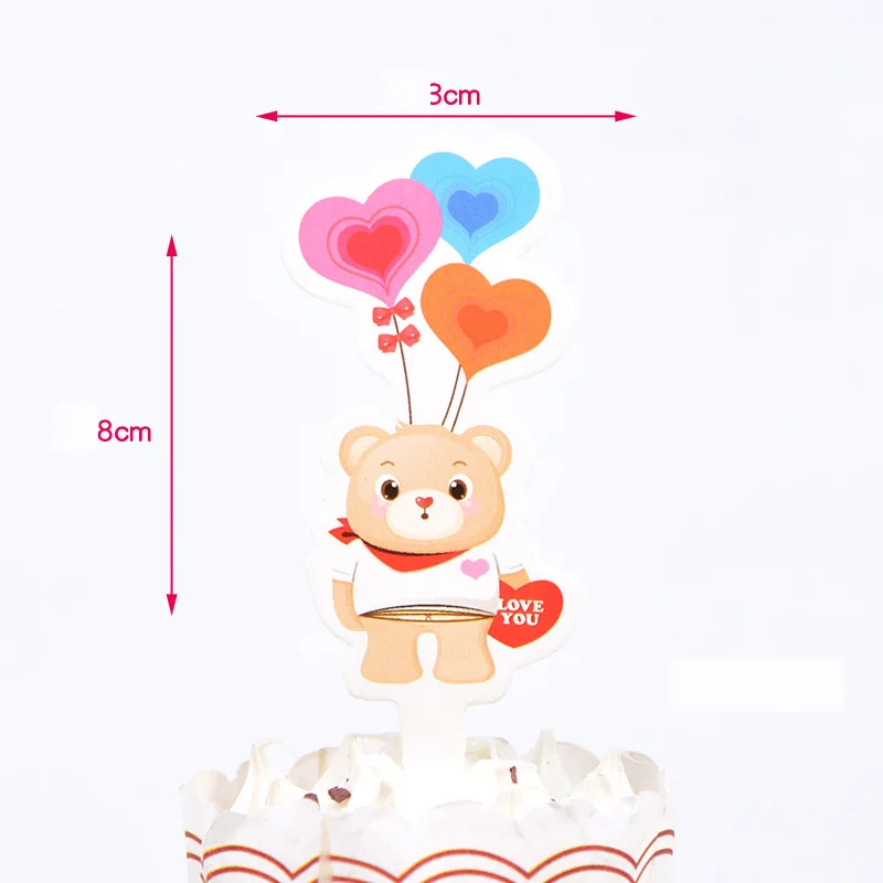 7 10 шт./лот бумажный мультяшный воздушный шар Hello Kitty Медведь Свинья с днем рождения кекс Топпер детский душ принадлежности для юбилейной вечеринки - Цвет: 7