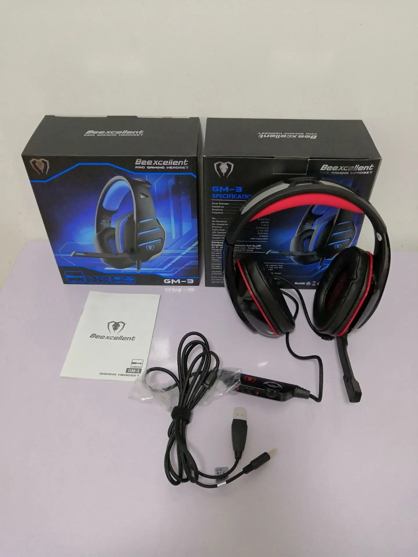 GM 3 отличная игровая гарнитура с проводным управлением двойным разъемом|Наушники
