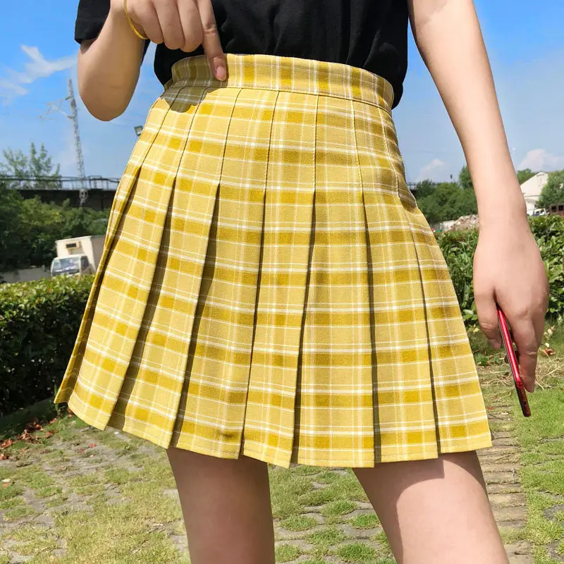 

Women Kawaii Cosplay Skirt Harajuku Plaid Preppy Pleated Skirts Lolita Cute Japan Students School Uniforms Faldas Ladies Jupe