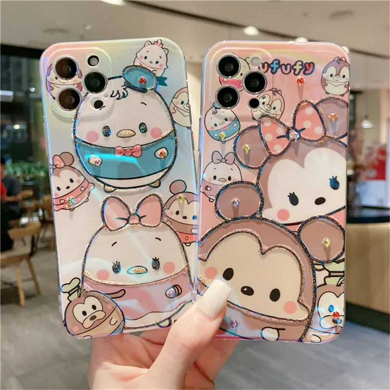 

Милый мультяшный чехол DISNEY для iPhone 12 Pro Max Q версия для малышей Микки Минни Дональд Дак iPhone 11 чехол XR XS X 7 8 Plus чехол