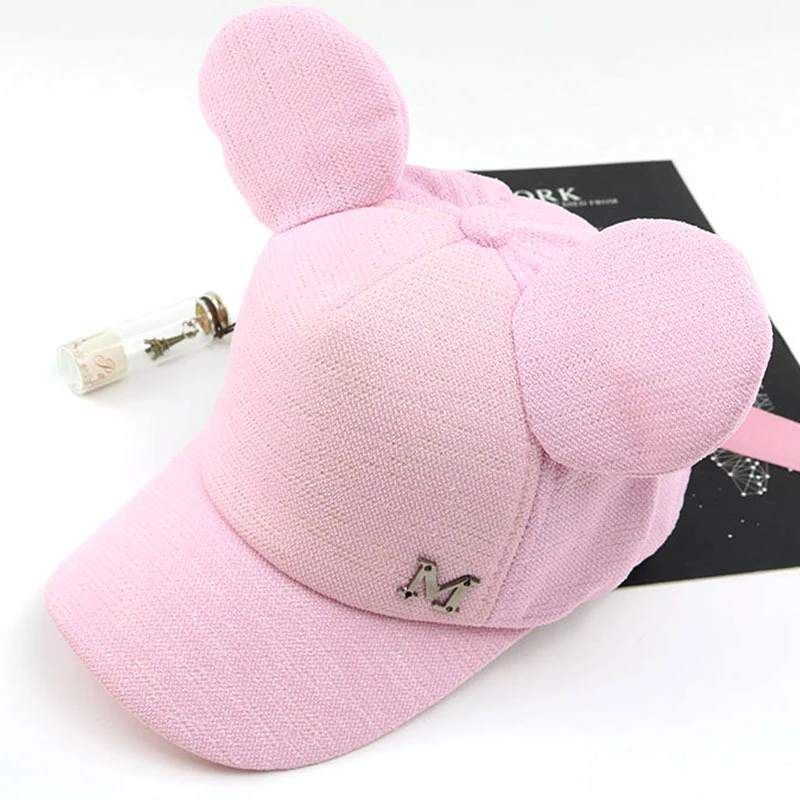 Детская бейсболка Sun Caps с большими ушами и вышитой буквой M, для мальчиков и девочек от 3 до 8 лет.