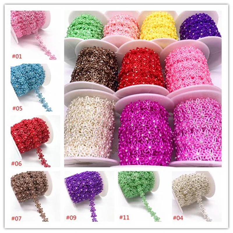 Стразы 1 ярд цепочка с жемчужинами и кристаллами для шитья свадебное платье