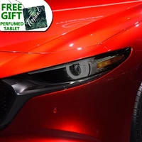 2 pcs car headlight protective film headlamp restoration transparent black tpu sticker for mazda 3 bp 2019 2020 accessories