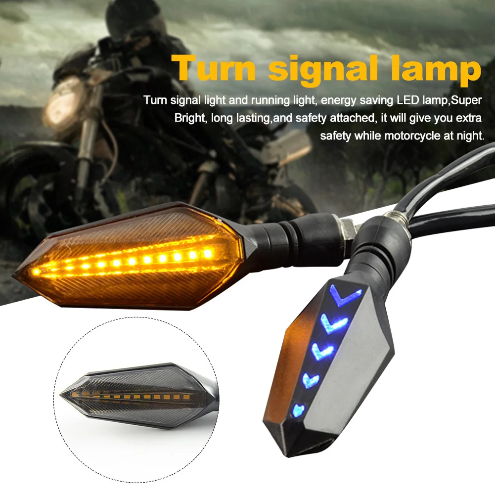 

1pair Motorcycle Indicators Acrylic Outdoor Universal Led Flowing Turn Signal Light Accessories 12V Daytime Running Lamp Safety