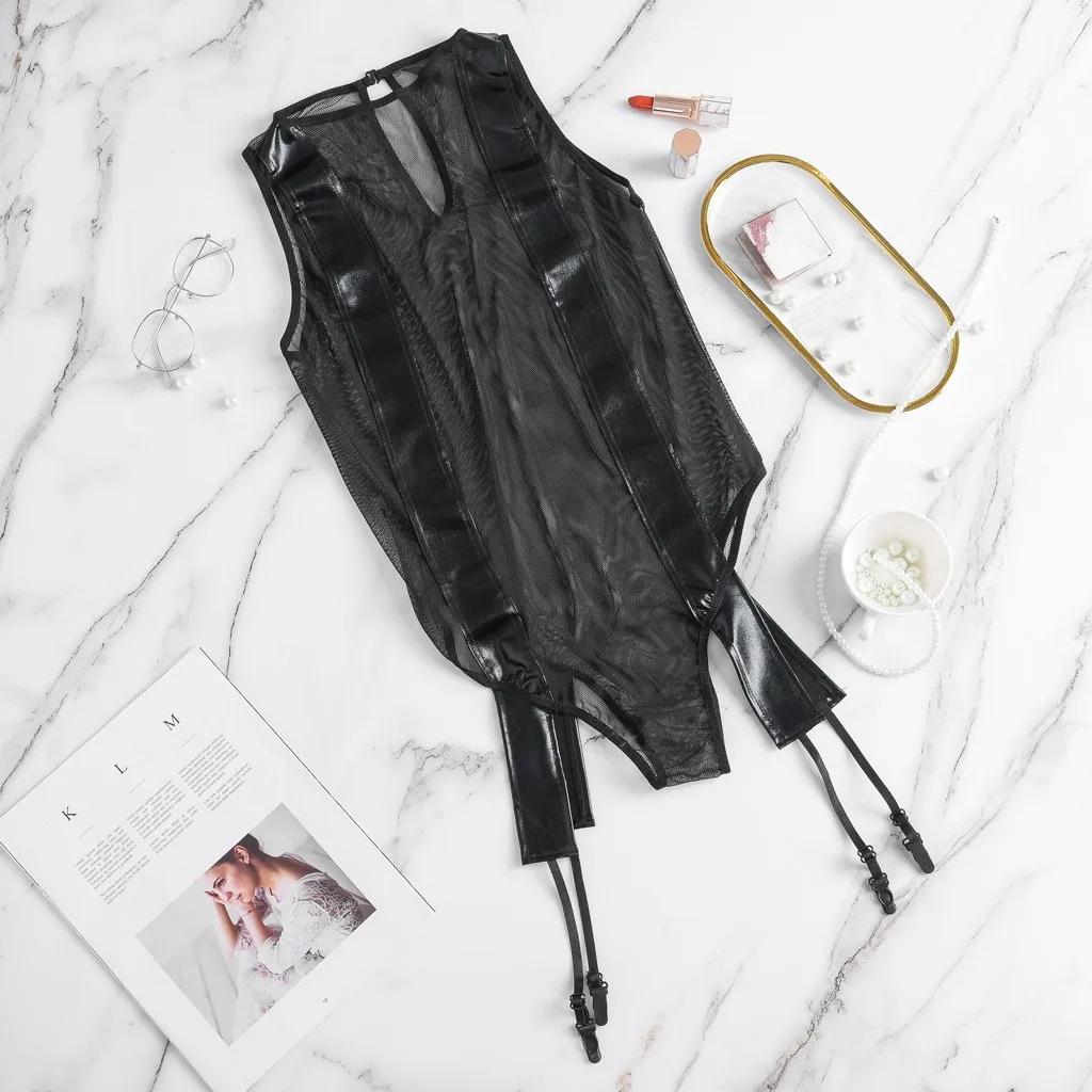 Женское нижнее белье кружевное ночное сексуальное порно боди Ажурное Ночное