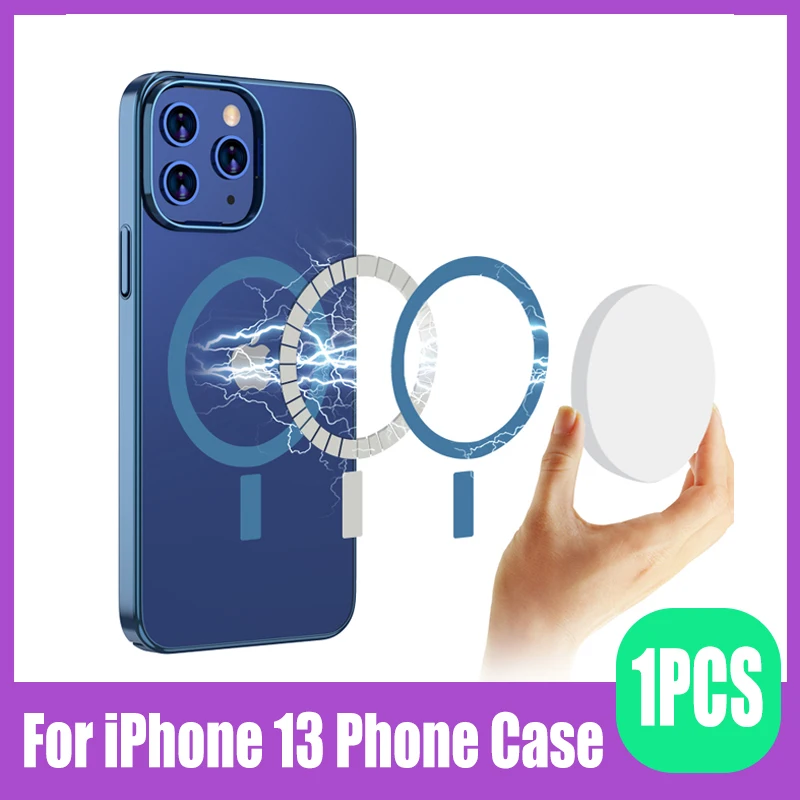 

1PCS Phone Case Luxury Shockproof For iPhone 13 Pro Max Magnetic Wireless Charger Case Transparent Back Cover For iPhone 13