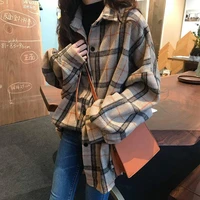 womens casual loose plaid shirt 2021 spring autumn oversized long sleeve shirts blouse female streetwear jacket tops for women