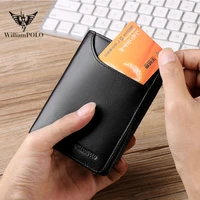 williampolo leather mens short wallet luxury brand three page wallet zipper change clip pl297