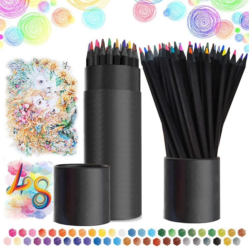 Colouring Pencils 48 Colored Drawing Pencil Set for Adult Kids Artist and Beginners Sketch Painting Coloring Book Art | Канцтовары для