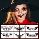 Временные тату-наклейки на Хэллоуин, наклейки для макияжа лица, водостойкие тату-наклейки для зубов, для лица, рук, плеч, ног