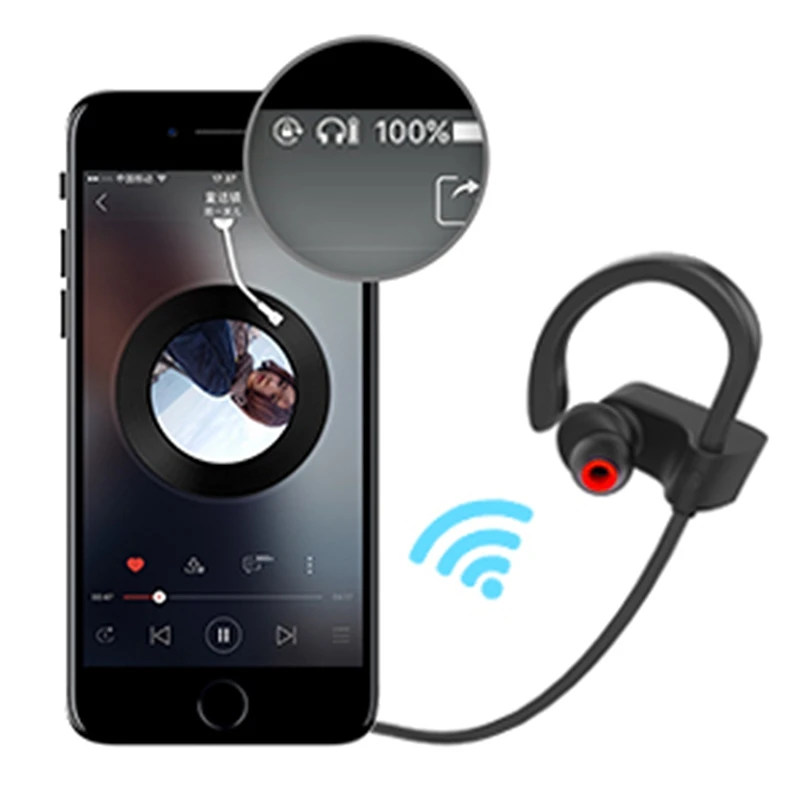 Bluetooth-наушники водонепроницаемые Ipx7 Беспроводные спортивные наушники басовые