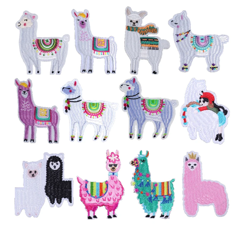 Альпака патч железо на патчи для одежды мультфильм милое симпатичное животное