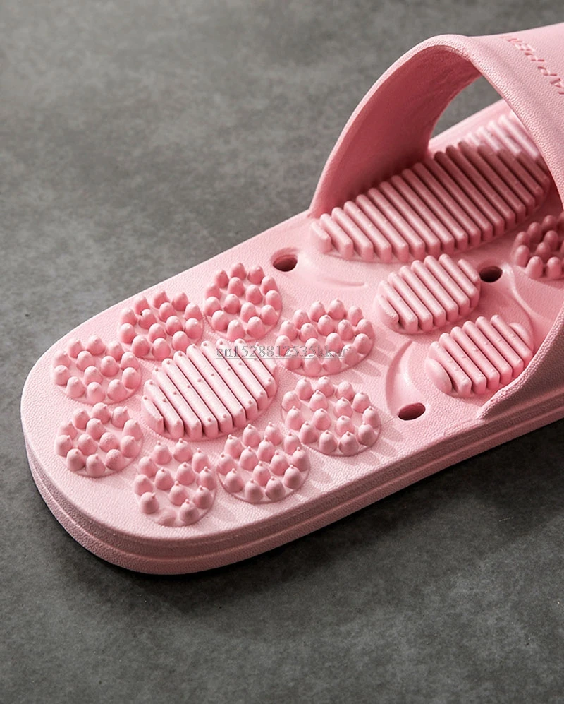 Летние тапочки для дома Нескользящие массажные туфли унисекс однотонные мягкие