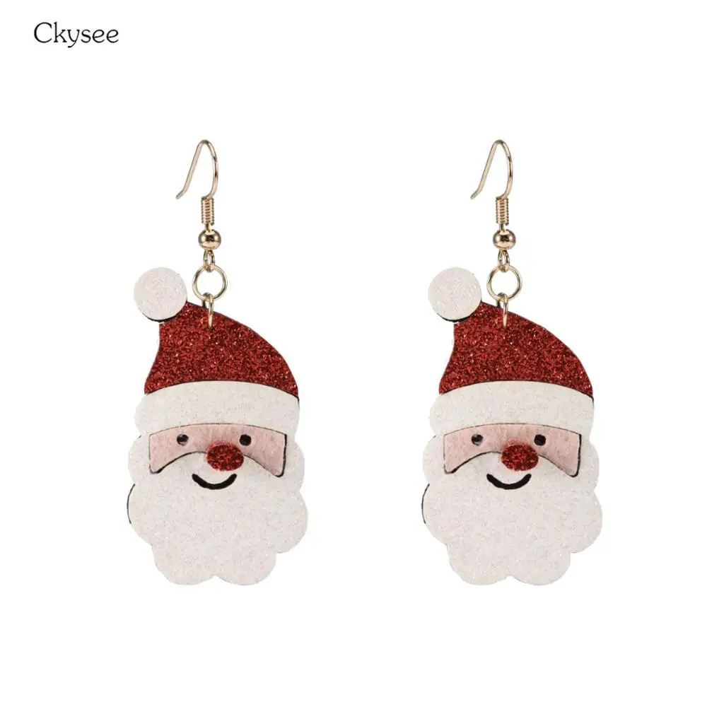 Santa Claus Новинка, женские серьги-гвоздики, тканевые квадратные корейские серьги для девочек, рождественский подарок, модные серьги-гвоздики, свадебные аксессуары - Окраска металла: Santa Claus