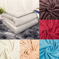 Soft Blanket Pure Color Double-layer Thickened Warm Fashion Flannel Edging Blanket Single Double Blanket Blanket Quilt