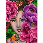 5 D пион Девушка Алмазная картина полный квадратный Круглый Алмаз вышивка цветок женщина лицо daimond мозаика украшение дома