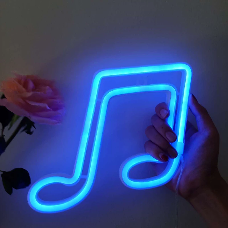 

LED Neon Light Music Note Neon Night Light Battery USB Power Nightlight Bedroom Wall Lamp Decor For Party Concert
