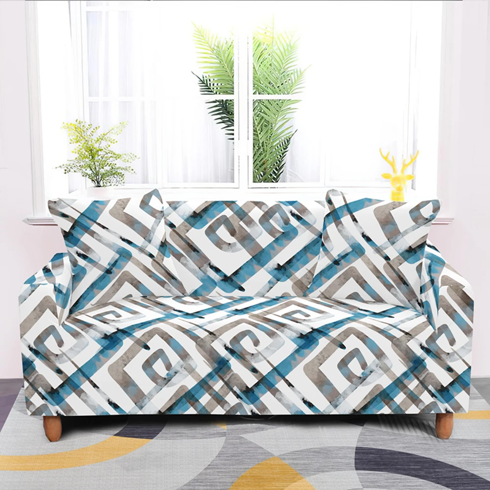 

Геометрическая Упругий Диван Крышка для Гостиная современный вид в разрезе угловой диван Чехол диванов протектор 1/2/3/4 Seater