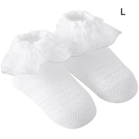 breathable cotton lace ruffle princess mesh socks childrens ankle short sock white pink yellow baby girls toddler kids socks