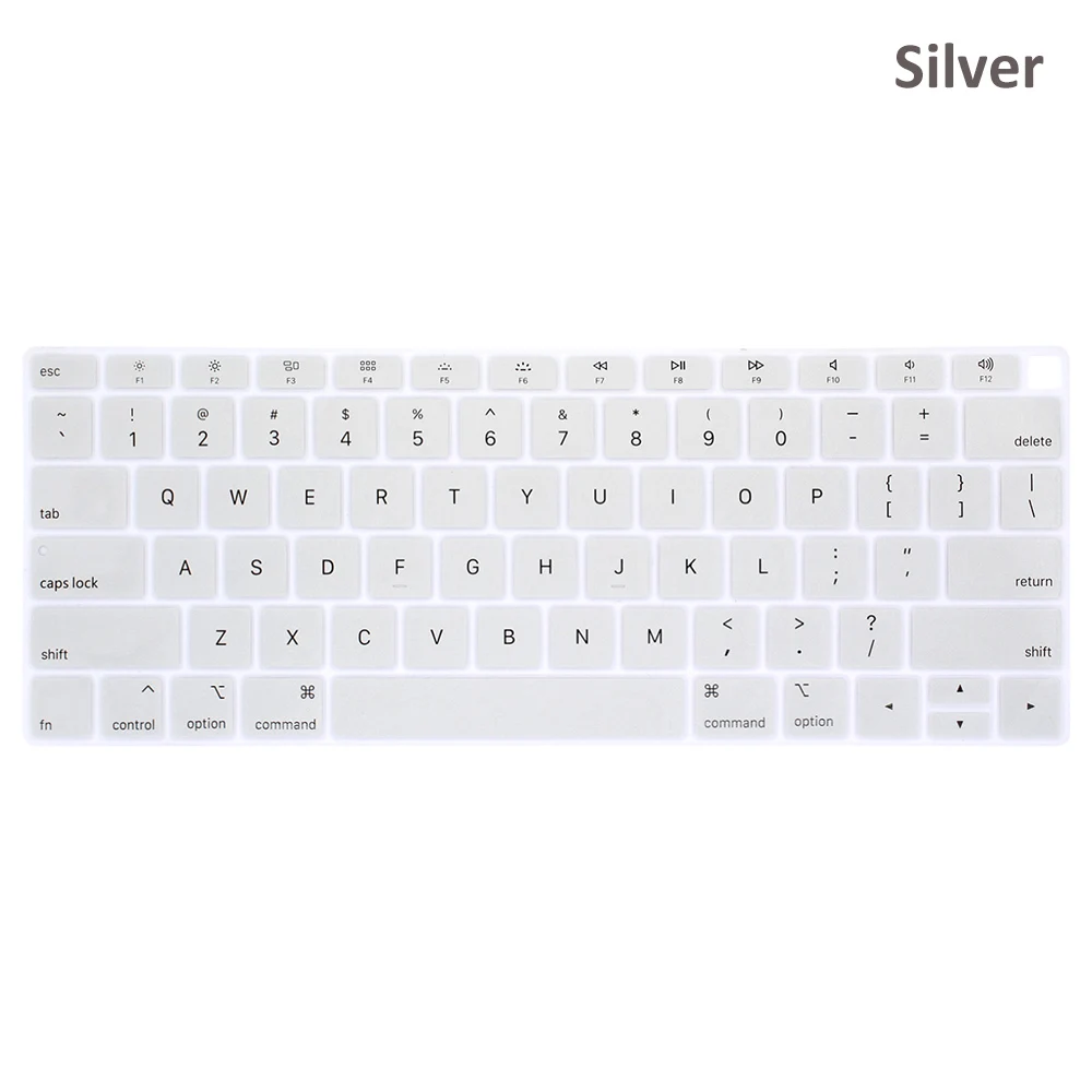 silver Силиконовый чехол для клавиатуры для ноутбука Мягкая красочная Защитная пленка для кожи защита от пыли водонепроницаемый для MacBook Air 13 дюймов выпуска A1932 - Цвет: silver