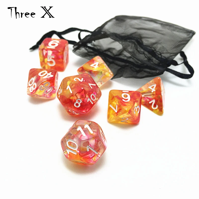 Новейший Nebular Juegos De Mesa Data Dice набор D4 D6 D8 D10 % D20 для настольной игры DND | Спорт и
