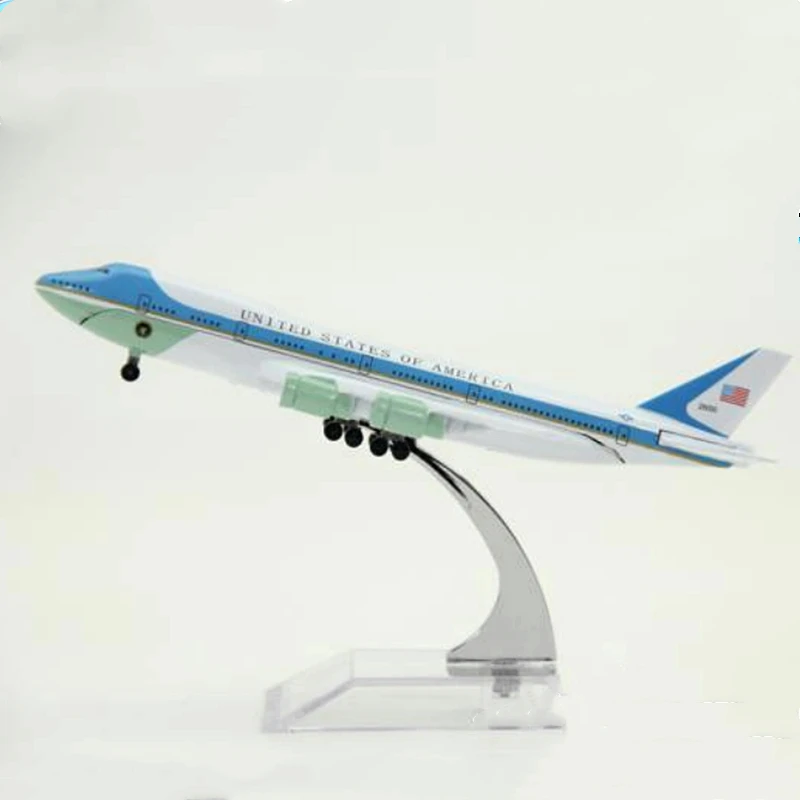 16 см 1:400 масштаб самолетов Air Force One Boeing B747 модель с шасси сплава самолета Модель