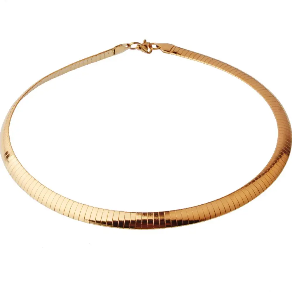 Granny Chic Gold Filled Snake Chain Necklace Color Rock Punk Casual Style Women Men Long Choker Hip Hop Jewelry 45cm | Украшения и
