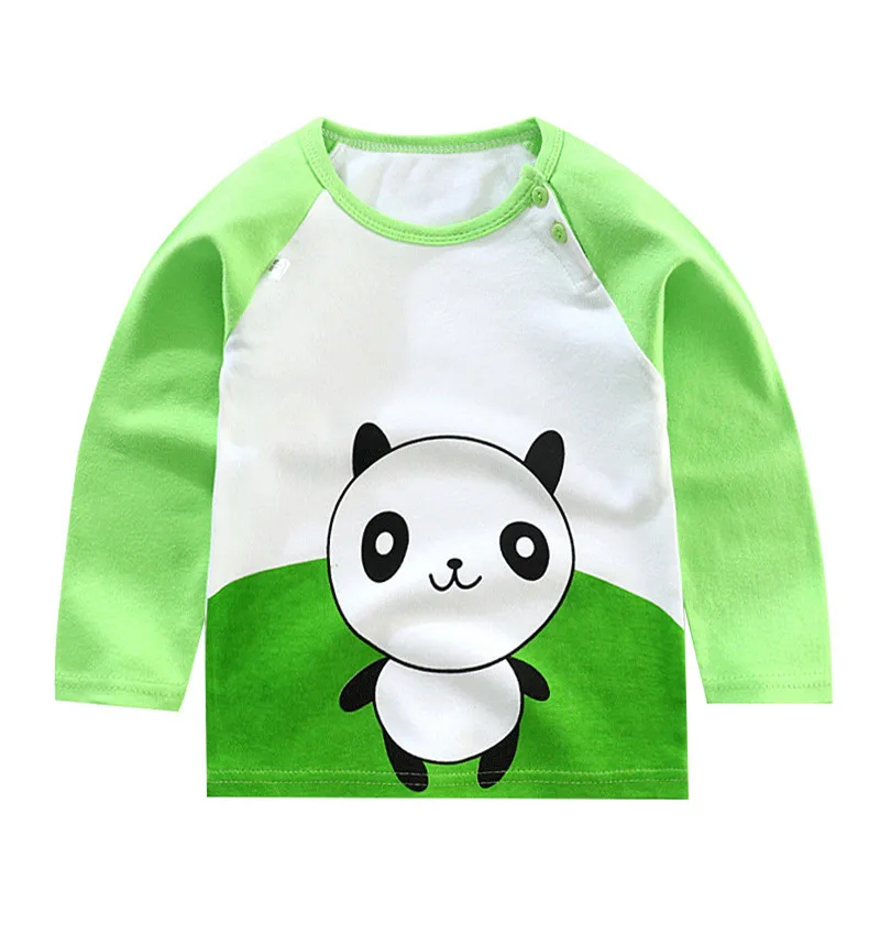 panda От 6 месяцев до 4 лет Детская футболка с длинными рукавами для мальчиков и девочек осенние хлопковые футболки с принтом для маленьких мальчиков топы унисекс для мальчиков, одежда для маленьких девочек - Цвет: panda
