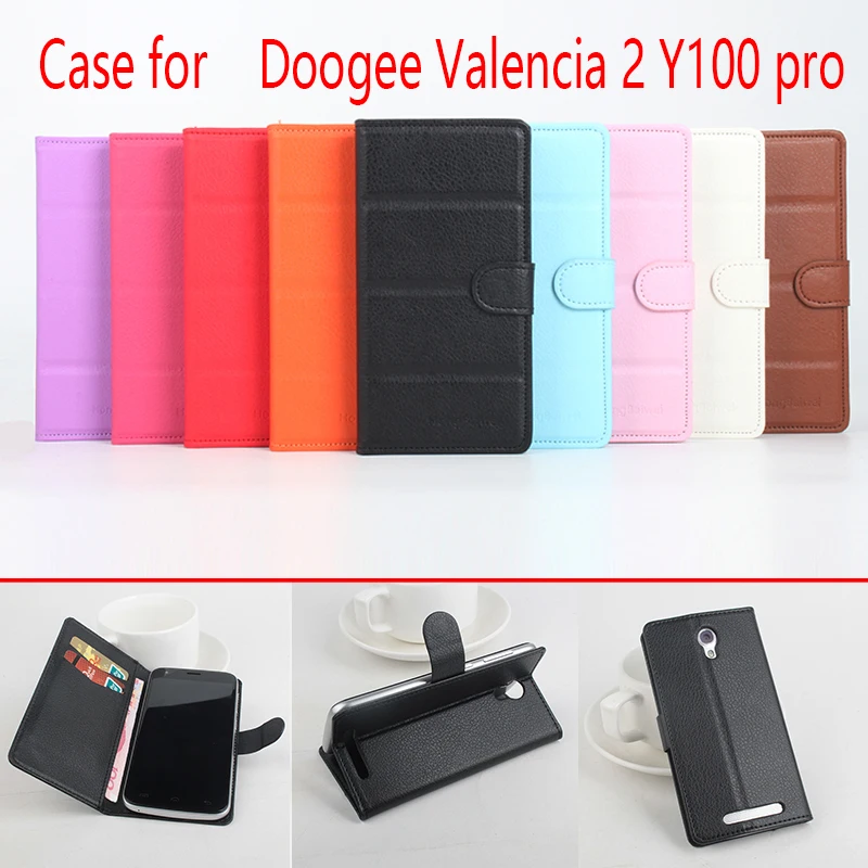 Чехол-книжка для телефона Doogee Valencia 2 Y100 pro однотонный Чехол-бумажник из